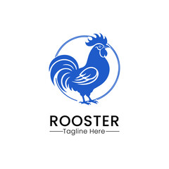 rooster line art modern simple minimal logo design vector icon illustration