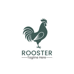 Fototapeta na wymiar rooster line art modern simple minimal logo design vector icon illustration