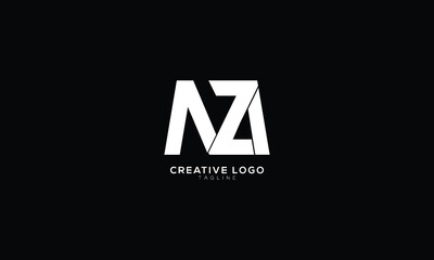 MZ ZM Abstract initial monogram letter alphabet logo design