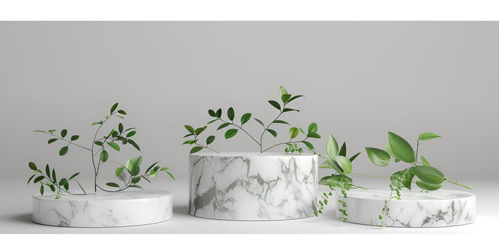 tropical display podium on water with flat background 3d render color green platform mock design marble creative podium space up leaf Podium in abstract cream room composition for presentation.