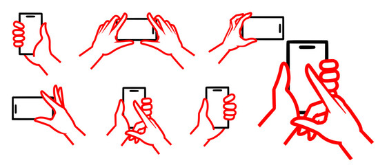 Premium Vectors | A simple symbol of a hand holding a cellphone, can be used for application panels or other things.