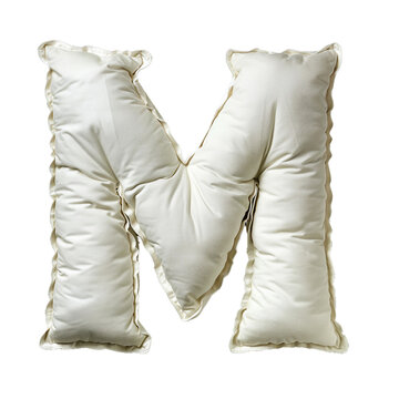 M made of pillow, PNG image, no background