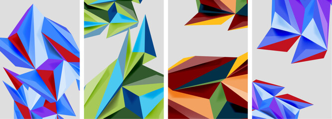 Triangle low poly mosaic posters. Vector illustration For Wallpaper, Banner, Background, Card, Book Illustration, landing page