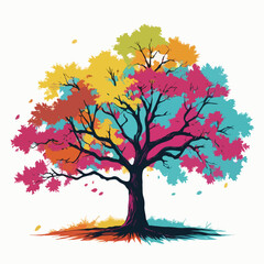 autumn tree with colorful leaves