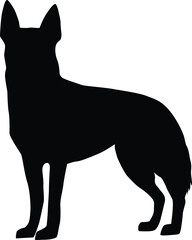 Dog full body silhouette illustration