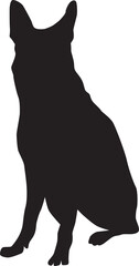 Dog full body silhouette illustration