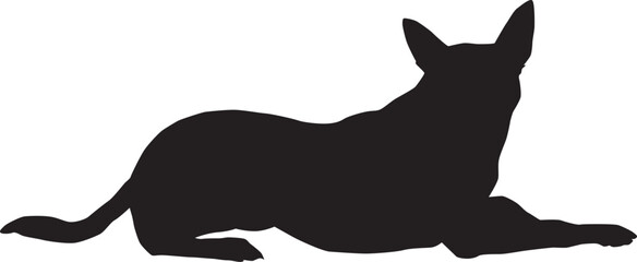Dog full body silhouette illustration