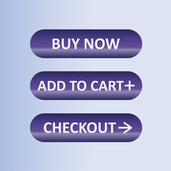 buy now add to cart and checkout purple blue button for web e commerce icon for shop