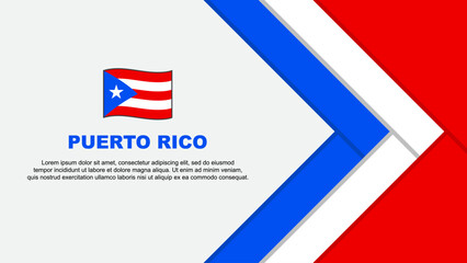 Puerto Rico Flag Abstract Background Design Template. Puerto Rico Independence Day Banner Cartoon Vector Illustration. Puerto Rico Cartoon