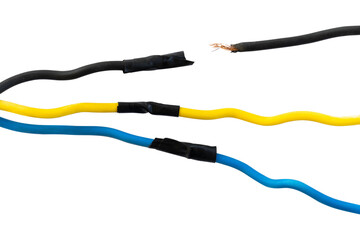 broken network cable isolated background