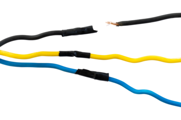 broken network cable isolated background