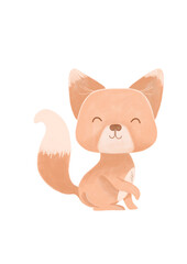 cute and adorable drawing of a fox dog