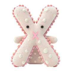 X made of cute toy, PNG image, no background