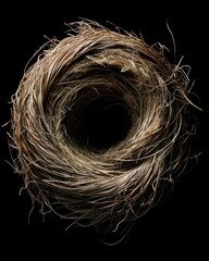A meticulously crafted bird's nest. Generative AI.