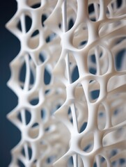 A close up of a white mesh structure. Generative AI.