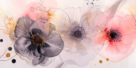 watercolor abstract flower background