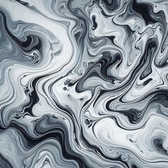 Fototapeta premium Fluid Art. Liquid white, black and Grey paint spreads in waves no bubble. Marble effect background or texture