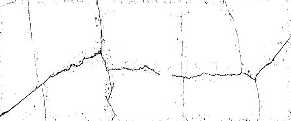 Vector crack concrete white wall or cement wall Transparent background, cracked surface background. 