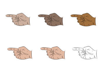 Hand gestures on a white background. Abstract vector illustration. Communication concept. Cartoon illustration design.