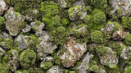 Obraz premium Nature Tapestry Seamless Moss-Jagged Texture in Mosaic Form