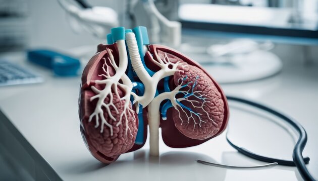  Anatomical model of the human lungs, a detailed 3D representation