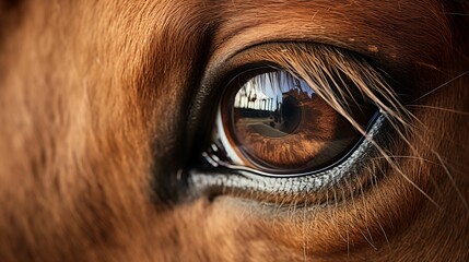 Close-up of a horse's eyes.