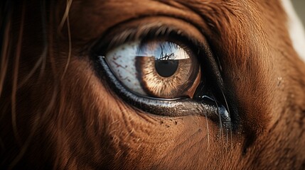 Close-up of a horse's eyes.