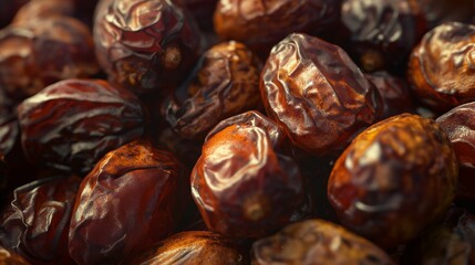 Obraz premium Close-up of dried date palm fruits.