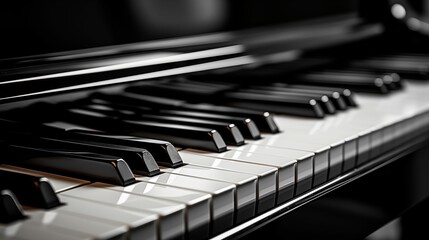 Close-up view of piano keys.