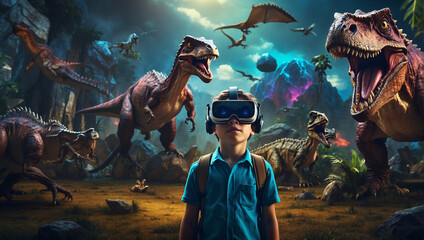 a boy using Vr headset 
