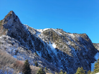 snow covered mountains
