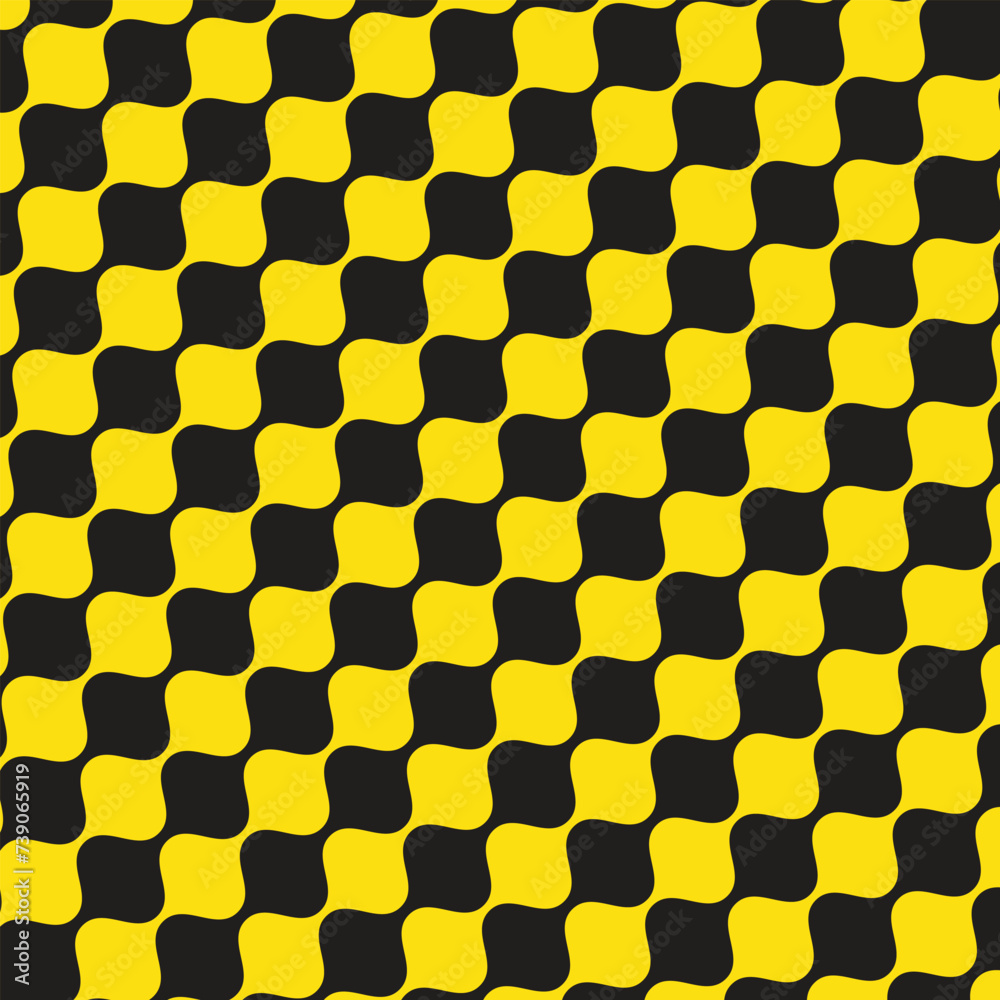 Poster abstract geometric repeatable yellow diagonal wave line pattern on dark.