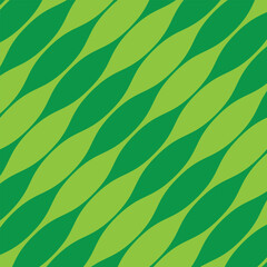 abstract geometric repeatable green diagonal rhombus wave line pattern.