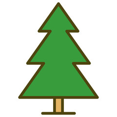 Obraz premium Pine Outline Color Icon