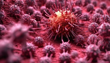  Viral menace - A microscopic view of a pandemic threat