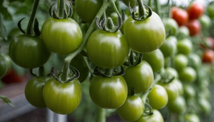  Freshly harvested green tomatoes ready for market