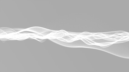 Monochrome abstract wave elegant particle flow design. Ideal for a wide range of applications, from sophisticated web designs to modern art projects. 3D rendering.