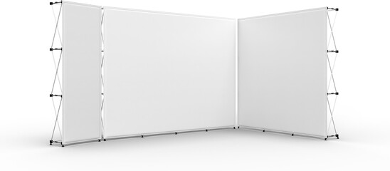 Exhibition Wall Banner Cloth Straight Display Walls Stand layout with a transparent background for mockup and illustrations.