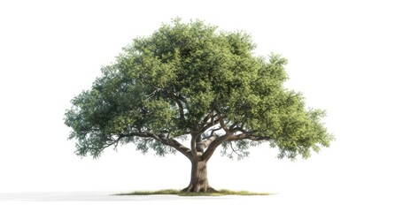 oak tree isolated copy space tree on white background