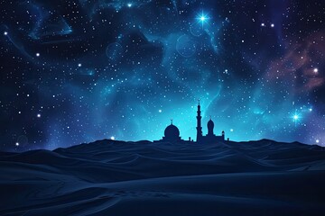 starscape with a sand dunes silhouette during the Holy month