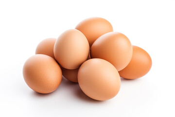 Eggs on white background