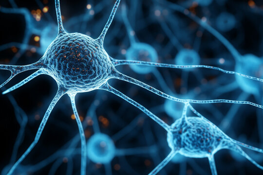 Brain cells under microscope with supermacro lens