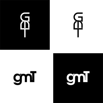 gmt lettering initial monogram logo design set