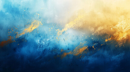 Abstract glitter lights background in blue, gold. de focused. banner