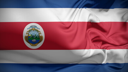 Close-up view of Costa Rica National flag.