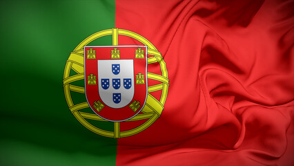 Close-up view of Portugal National flag.
