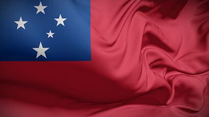 Close-up view of Samoa National flag.