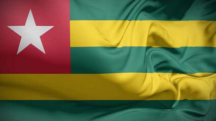 Close-up view of Togo National flag.