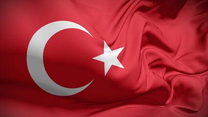 Close-up view of Turkey National flag.