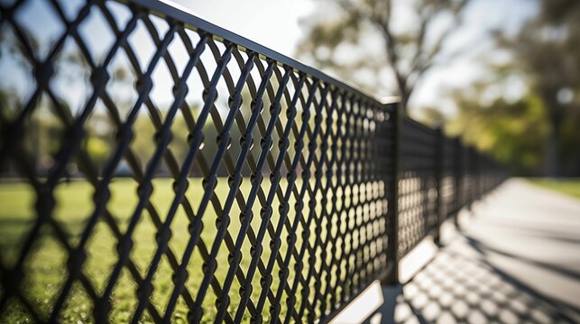 Image of lattice metal fence.
